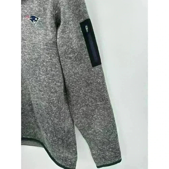 Men's Antigua Grey Quarter Zip Long Sleeve NFL Patriots Sweater - Size Large - Picture 3 of 6